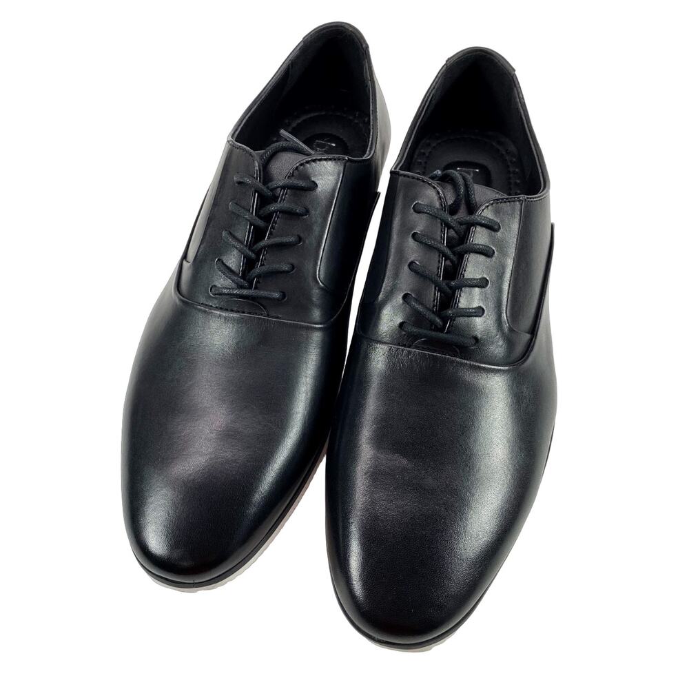 Bar III Warner Black Leather Upper Plain Toe Oxford Mens 8.5M Casual Dress Shoes